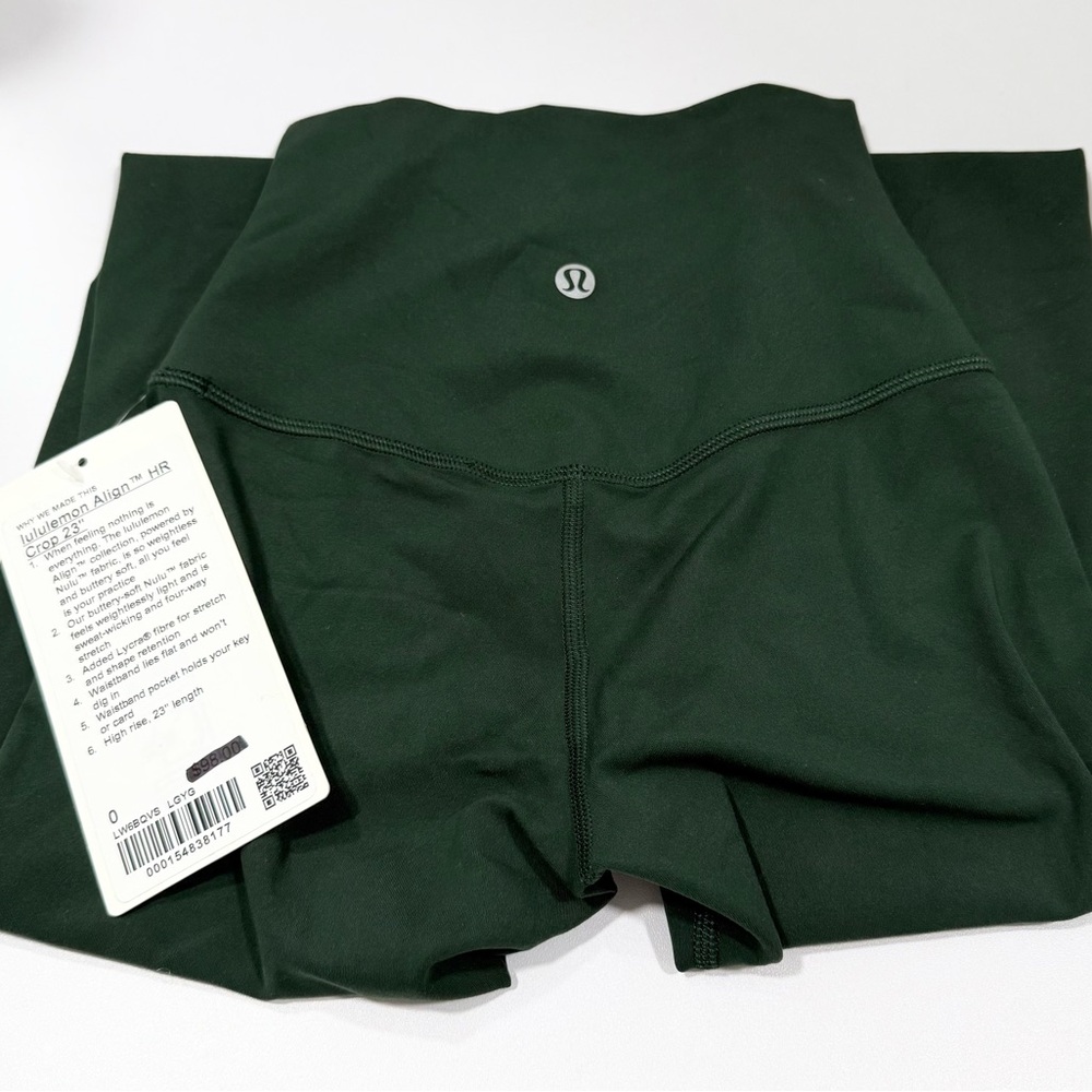 LULULEMON Align HR Crop 23” Size 0 | Rainforest Green | Nulu Buttery Soft NWT - Picture 5 of 16